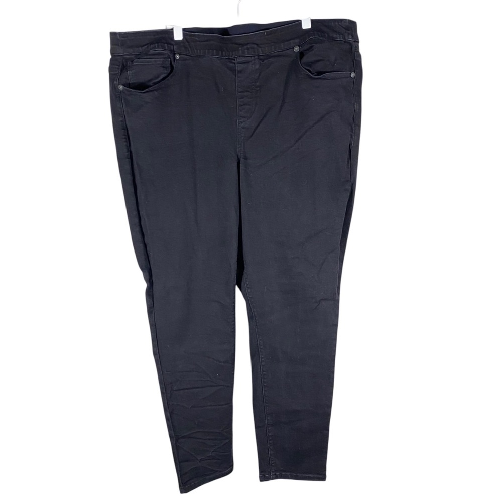 Black Denim pull on Jeans Maurice’s Sz 20 Short with pockets